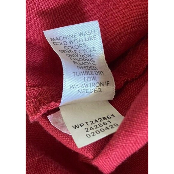J Jill 100% Linen Wide Leg Pull On Crop Pants Size XL Nantucket Red Lagonlook - Picture 7 of 9
